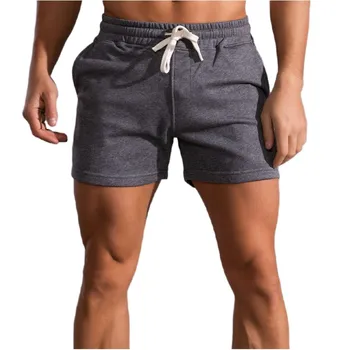 Шорты для бега в тренажерном зале Мужские хлопковые повседневные вязаные спортивные шорты для фитнеса Быстросохнущие модные мужские короткие брюки