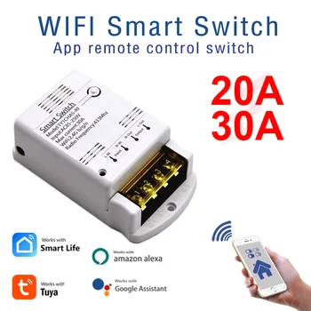 Tuya Wi-Fi Smart Switch Wireless Smart Life RF / APP / Voice Control DIY Модуль автоматического переключателя 20A 30A