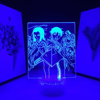 Аниме Фигурка KINGDOM 3D светодиодная лампа Крутой детский подарок для батареи RGB Touch USB Украшение комнаты Дистанционный ночник Манга Настольная лампа