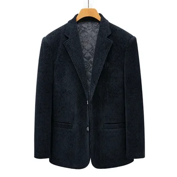Мужская повседневная куртка из шерстяного пальто и флиса с твидовыми укороченными лацканами (M-4XL)
