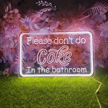 Пожалуйста, не делайте кокаин в ванной комнате Неоновая вывеска Резьба Светодиодная неоновая лампа для украшения спальни Поддержка декора домашних стен Индивидуальный