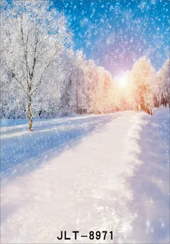 Фон для фотографий Виниловые фоны для фотографии Реквизит для фотостудии Зима Ледяное дерево Снежинки Фотозвонок Свадьба Дети