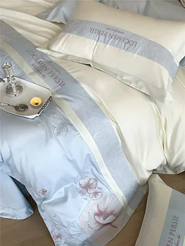  Легкое роскошное постельное белье для девочек из длинноволокнистого хлопка высококачественного французского пасторального вышитого стеганого одеяла