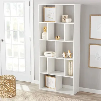 12-кубический книжный шкаф, белая деревянная книжная полка для хранения книжных полок