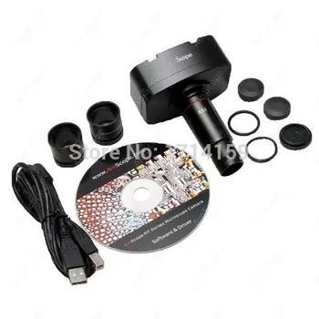 USB Camera-AmScope поставляет 9,0-мегаметровый USB-микроскоп Live Video Photo Digital Camera с комплектом для калибровки