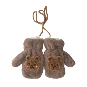 мультяшный медведь детские перчатки теплые детские перчатки висячая цепочка разработанные варежки Прямая поставка