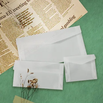  50 шт./лот Пустой полупрозрачный конверт для приглашений Открытки Европейская подарочная коробка Конверты с открытками Свадебные деловые письма