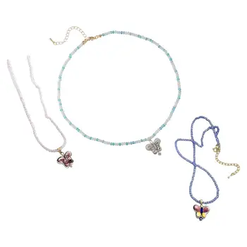  Ожерелье из бисера, регулируемое, модные ювелирные изделия, с удлинительной цепочкой 5,5 см, для девочек-подростков