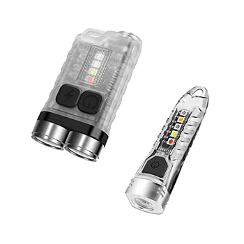 V3 Мини-фонарики для ключей, 900LM USB-C Перезаряжаемый светодиодный фонарик с хвостовым магнитом, карманный фонарик V1 IPX6
