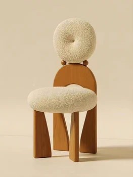 Спинка обеденного стула для домашнего использования, тихий досуг из кашемира ягненка, современный и минималистичный стол и стул, тип небольшого шкафа