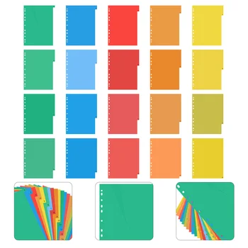  страницы Красочная индексная страница формата A4 Классифицированные этикетки Пластиковые разделители вкладок Бумага для карт для предотвращения сгибания (цветной печатный номер)