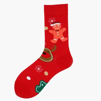 Рождественские носки средней трубки, женские осень-зимний день, милый мультфильм, рождественский подарок, чулки, мужской Instagram, прилив