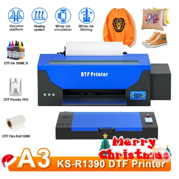 DTF Принтер A3 R1390 Принтер для футболок DTF Impresora Прямой Трансферный Принтер DIY Подарок на Рождество Трансферный принтер A3 DTF