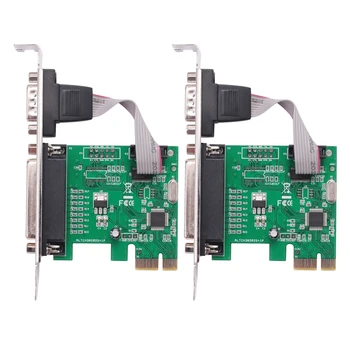 2X RS232 RS-232 Последовательный порт COM & DB25 Параллельный порт принтера LPT в PCI-E PCI Express Адаптер адаптера карты Преобразователь