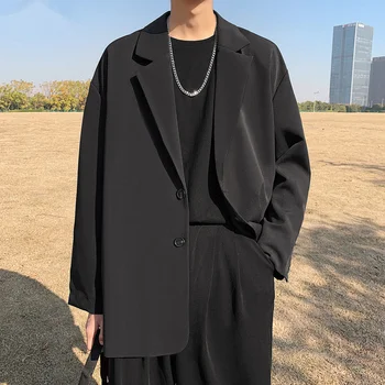 2023 Корейский стиль Хип-хоп Свободный костюм больших размеров Мужской Kpop Оверсайз Топы Мужская одежда Модное пальто Уличная одежда Куртки Повседневные