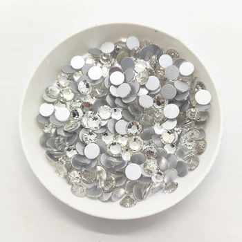Все размеры SS3-SS60 Хрустальный стеклянный плоский горный хрусталь круглый прозрачный белый алмазный клей на камне для украшения ногтей своими руками