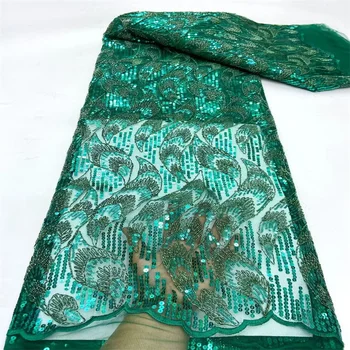 Высокое качество Мода 2024 5 ярдов Африканские ткани Вышивка Тюль Вечерние платья для женщин По метру Кружевная ткань Швейная ткань