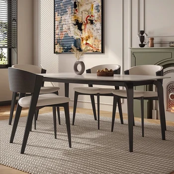 Design Скандинавские столовые Наборы Складной современный обеденный стол для гостиной Скандинавский акцент Sedie Sala da Pranzo Мебель DWH