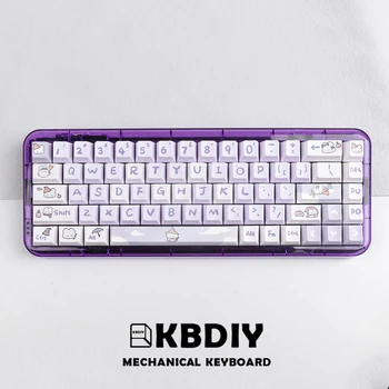 KBDiy Вишневый профиль Колпачки клавиш Magic Bunny для механических клавиатур Gaming Cute Purple PBT 145 клавиш Колпачок для GMK64 GMK61 GMK67