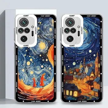 Искусство Ван Гога звездное небо чехол для Xiaomi Mi Poco X3 NFC X4 X5 M3 Pro 11 Lite 11T Pro Прозрачная силиконовая крышка бампера