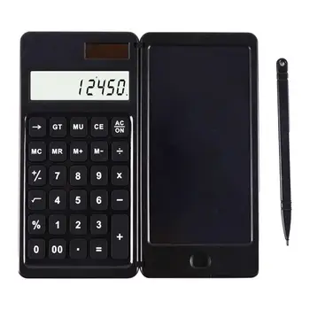 ЖК-дисплей Пишущий планшет Стираемая кнопка блокировки Черный 10-значный ЖК-дисплей Калькулятор Доска для рукописного ввода для студента