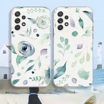 Романтический акварельные цветы Чехол для телефона для Samsung S22 S30 S21 S20 S9 S10E Ultra Fe Lite Plus Прозрачная пара Оболочка