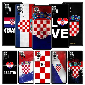 Хорватский флаг футбольного футбола для Redmi 10C Чехол для Xiaomi Redmi Note 12 11 10 Pro Plus Мягкий чехол для телефона 10S 9S 9 9T 8T 9C 9A 8 8A 7 Чехол