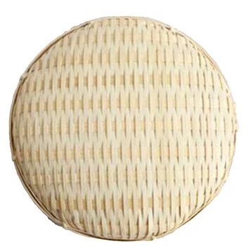 6X Бамбуковое плетение Соломенные корзины Ярусная стойка Плетеный фруктовый хлеб Хранение продуктов питания Круглая тарелка Подставка Однослойная