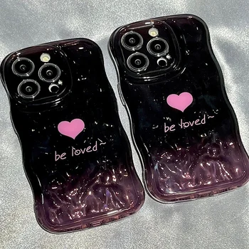 Sweetheart Jelly Чехол для телефона для iPhone 11 12 13 14 Pro Max Glitter Pink Love Heart Camera Protection Мягкая силиконовая задняя крышка