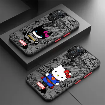 Marvel Spidermans Hello Kitty Чехол для Xiaomi Redmi 9A K40 Pro A1 A2 9C 9T 9 12C 10C 10 12 5G Чехол Броня Матовый