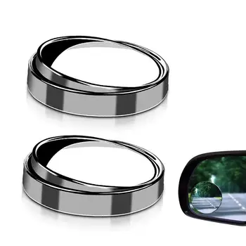 Круглое зеркало слепых зон Широкоугольное автомобильное зеркало в слепых зонах HD Стекло Безрамные круглые зеркала заднего вида Регулируемый широкоугольный джойстик