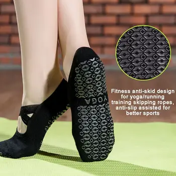 Женские носки для йоги Силиконовые нескользящие дышащие антифрикционные пилатес Barre Удобные спортивные танцевальные носки Тапочки с захватами