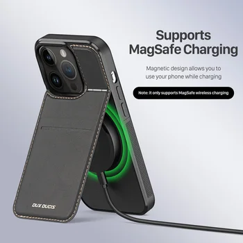 Роскошный кошелек Беспроводная зарядка Магнитный чехол для iPhone 14 13 Pro Max Plus Magsafe Бампер Противоударные чехлы Чехол с держателем