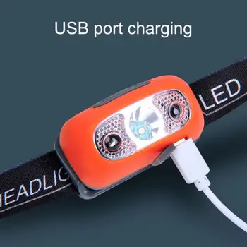 Мощный светодиодный налобный фонарь 1000 лм USB Перезаряжаемый фонарик Датчик движения тела Фара Кемпинговый фонарь Фонарик Головной фонарь
