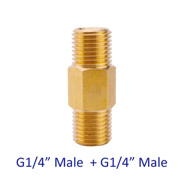 Мойка высокого давления Латунный соединительный адаптер G1/4 с наружной резьбой + G1/4 с наружной резьбой Медный фитинг G1/4
