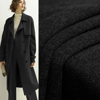 жемчужный шелк 570 г черный серый мягкие шерстяные ткани 100% шерстяные материалы осень женская куртка пальто швейная ткань портной бесплатная доставка