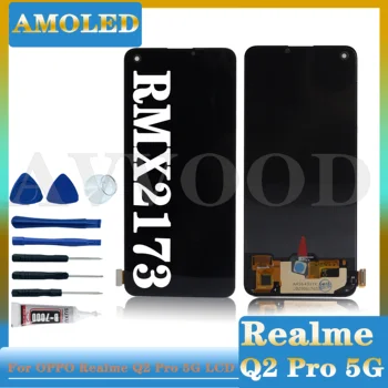 AMOLED 6,4 дюйма для Oppo realme Q2 Pro 5G RMX2173 ЖК-дисплей сенсорный сенсорный дигитайзер Запасные части