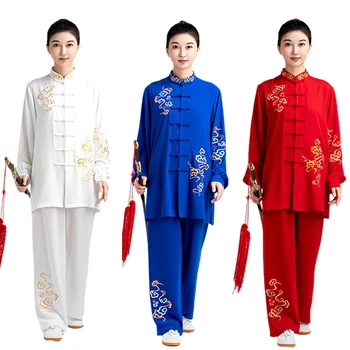 Тайцзицюань Униформа Одежда для боевых искусств Кунг-фу Одежда Конкурс Одежда для мужчин Для женщин Вышивка 2023 Новинка
