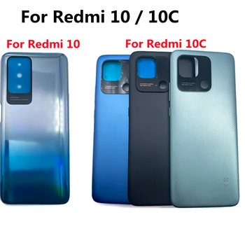 НОВЫЙ для Redmi 10C Крышка аккумуляторного отсека Задняя дверь Корпус запасной части для Xiaomi Redmi 10 10C 10 с логотипом