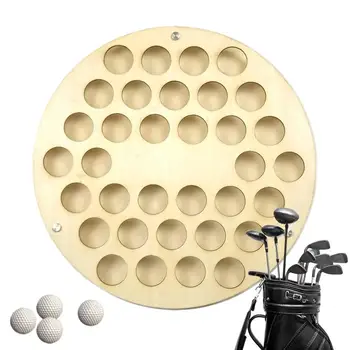  Круглая стена Мяч для гольфа Стойка для дисплея 34 лунки Деревянная полка для мяча для гольфа Мяч для гольфа Настенные ковры Органайзер для хранения мячей Подставка для дисплея