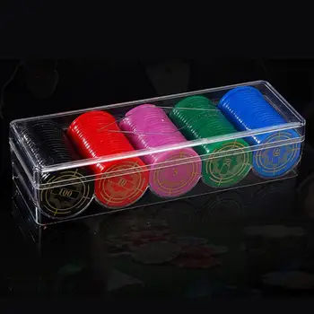  Лоток для покерных фишек 5 сеток Дисплей для покерных фишек Прозрачная акриловая стойка для покерных фишек вмещает 100 фишек стандартного размера для казино или дома