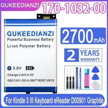 GUKEEDIANZI Сменный аккумулятор 170-1032-00 2700 мАч для Kindle 3 III Клавиатура eReader D00901 Graphite Kindle3