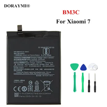 Оригинальный аккумулятор BM3C для сменных батарей телефона Xiaomi 7 Mi7 3070 мАч + инструменты