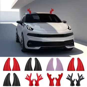3D Дьявольские рога Украшение крыши автомобиля Самоклеящиеся стерео наклейки на бампер капота Наклейки на крышу автомобиля для украшения на Хэллоуин Бычий рог