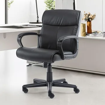 Кресло руководителя OLIXIS с мягкими подлокотниками, поясничной поддержкой в средней части спины и регулируемой высотой и углом наклона