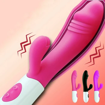 Фаллоимитаторы Вибраторы Секс-игрушки для женщин Фаллоимитатор G Точка G Стимулятор клитора Розовый Силиконовый Вибратор Женский Взрослый Вибрирующий Яйцо