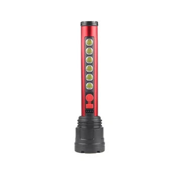 Фонарик USB Зарядка Мощность Дисплей Початок Боковой фонарь Наружный дистанционный фонарик Прожектор для кемпинга (красный)