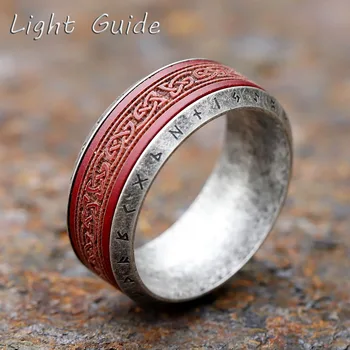 2023 Новый дизайн 316L Нержавеющая сталь Viking Runes Палисандровое кольцо для мужчин Круглое обручальное кольцо специального дизайна Ювелирные изделия для подарка