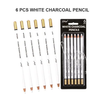  белый эскиз угольные карандаши профессиональные высококачественные деревянные карандаши для рисования художника, скетчинга