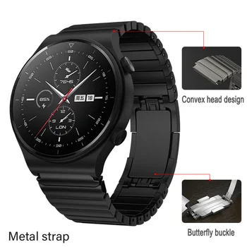 22 мм Металлический ремешок для Huawei Watch GT 2 3 Pro GT2e 46 мм / Samsung Galaxy Watch 3 / Gear S3 Браслет из нержавеющей стали для Amazfit GTR